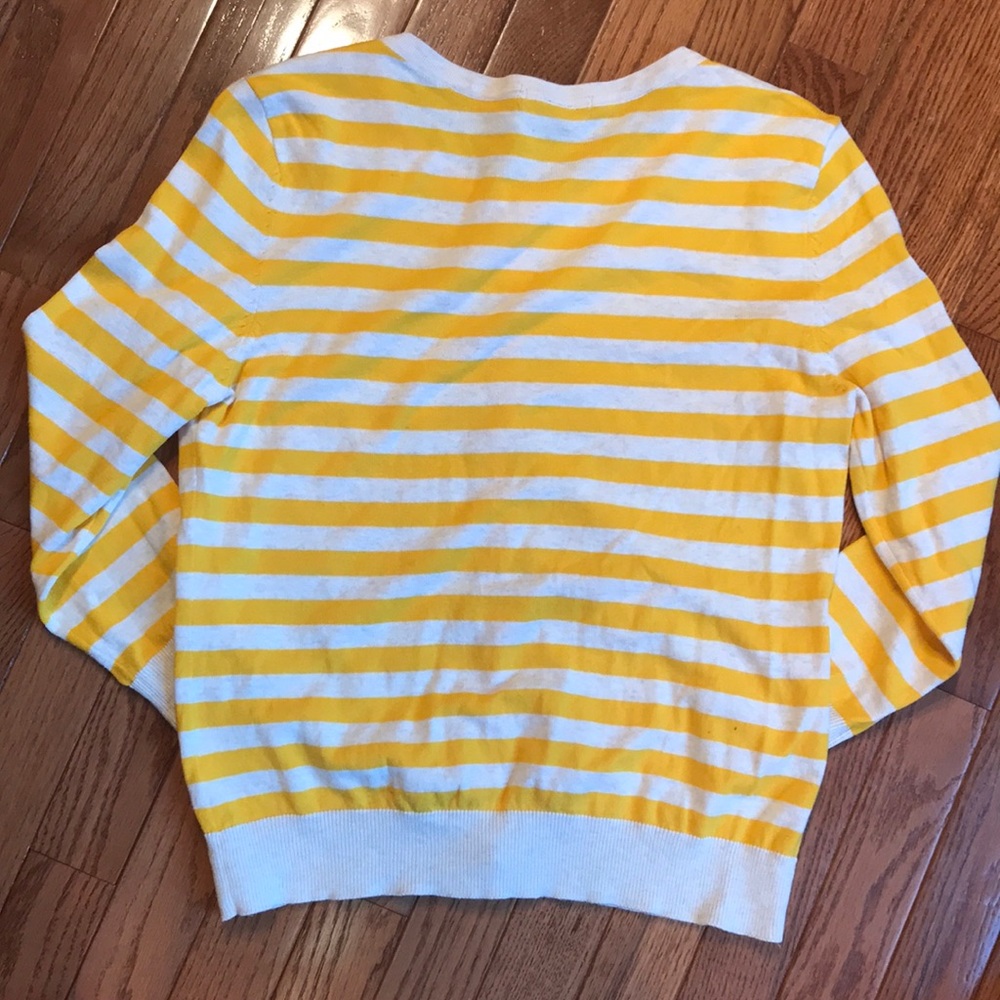 Yellow button down striped sweater - Picture 2 of 2